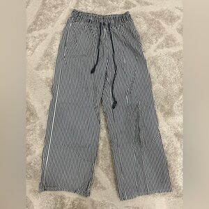Edikted Navy & White Striped Cotton Pants